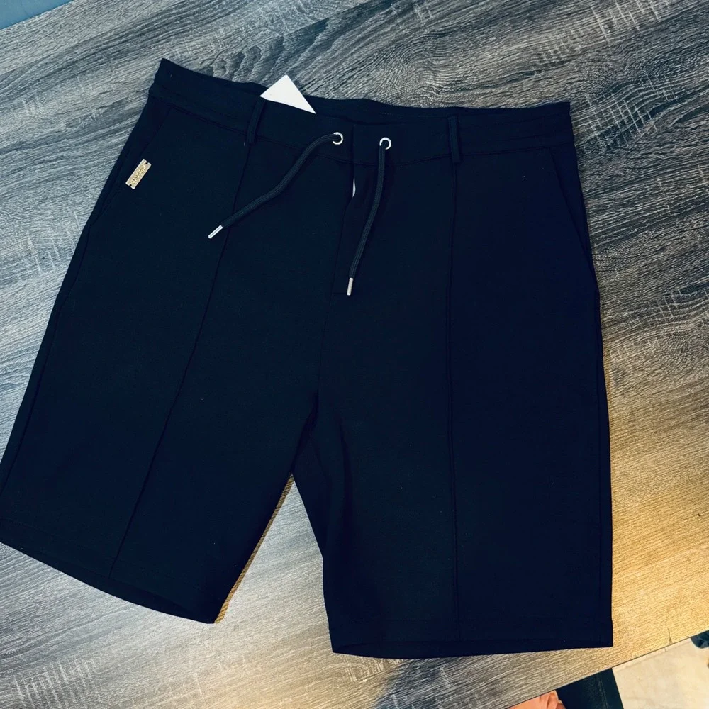 NWT Mauvais Mens Black Pintuck Luxe Drawstring‎ Shorts SZ W38 Streetwear